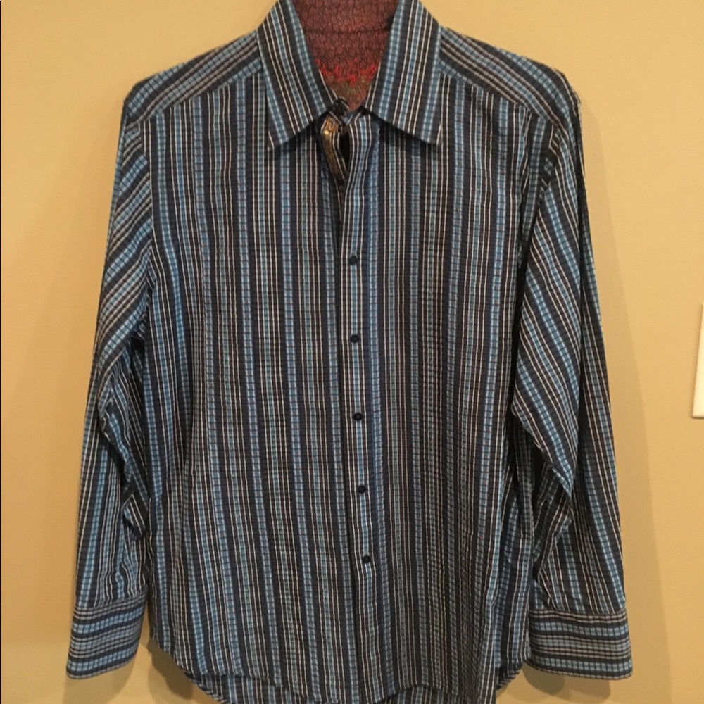 Robert Graham Shirt Men's Size M Blue Long Sleeve